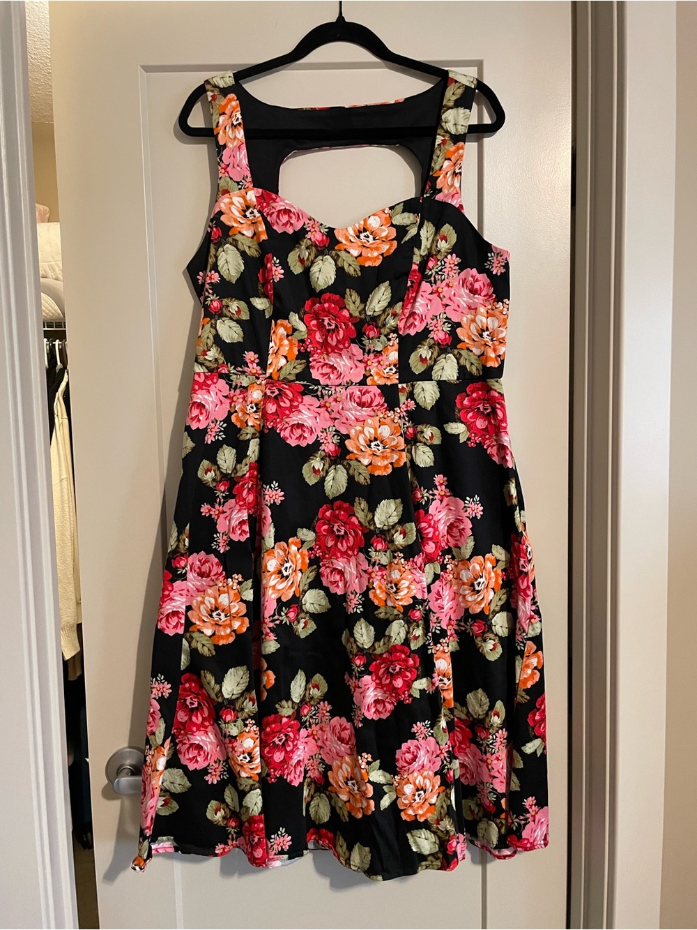 torrid Black Dress with Pink & Orange Floral Print